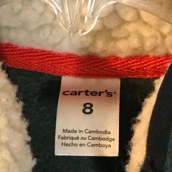 Young boys Carter green fleece zipper coat - Picture 6 of 7